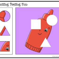 Cutting and pasting Activity worksheet. Play and learn with shapes worksheet 3