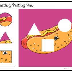 Cutting and pasting Activity worksheet. Play and learn with shapes worksheet 4