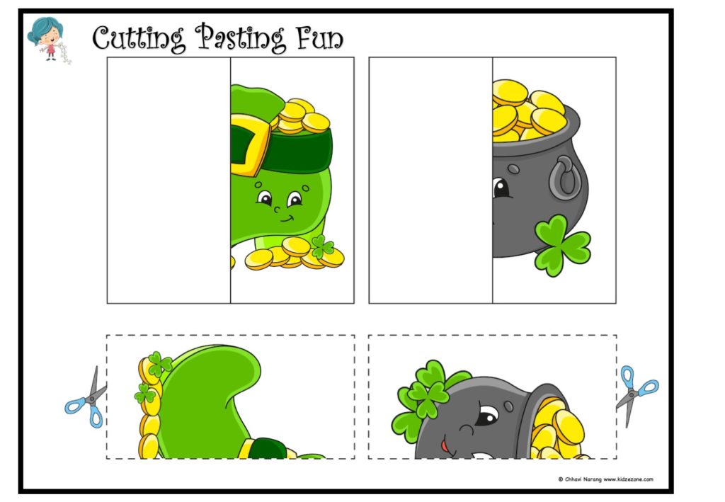 Cutting and pasting Activity worksheet. Play and learn with shapes worksheet 9