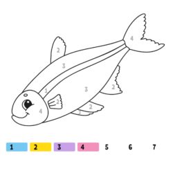 Fish Number Coloring Fun Worksheet