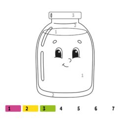 Glass Jar Number Coloring Fun Worksheet