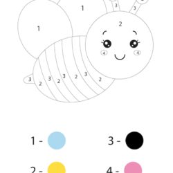 Honey Bee Number Coloring Fun Worksheet