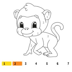 Monkey Number Coloring Fun Worksheet