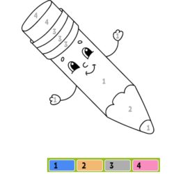 Pencil Number Coloring Fun Worksheet