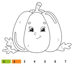 Pumpkin Number Coloring Fun Worksheet