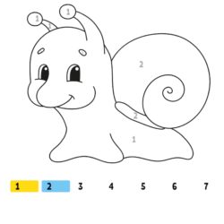 Snail Number Coloring Fun Worksheet