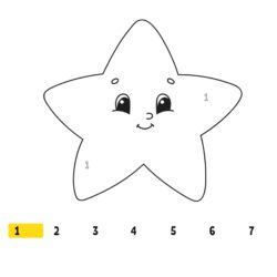 Star Number Coloring Fun Worksheet
