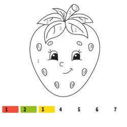 Strawberry Number Coloring Fun Worksheet