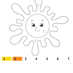 Sun Number Coloring Fun Worksheet