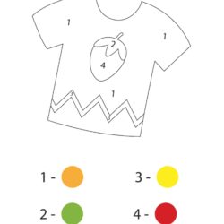 T Shirt Number Coloring Fun Worksheet