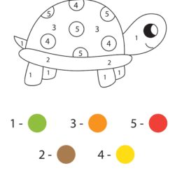 Tortoise Number Coloring Fun Worksheet