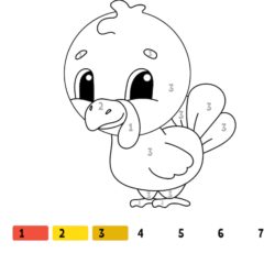 Turkey Number Coloring Fun Worksheet