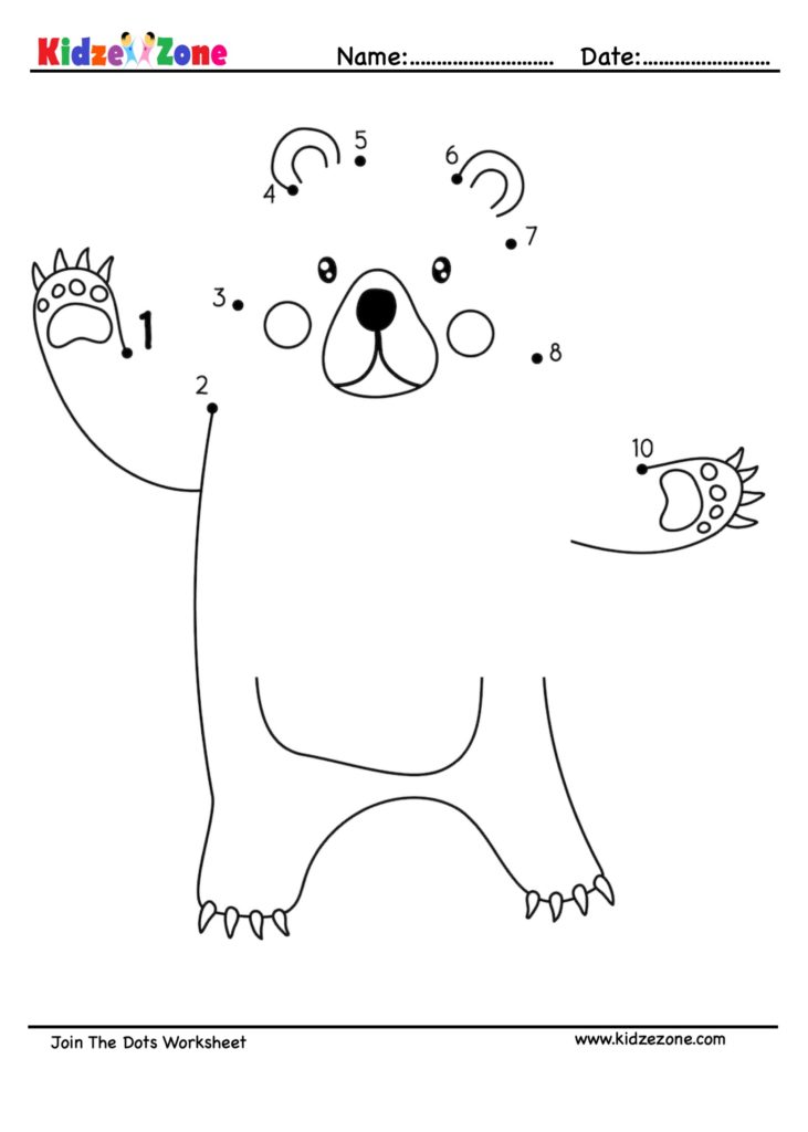 Join the Dots Bear Worksheet