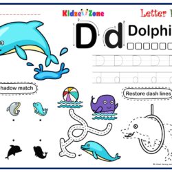 Letter D Tracing, Writing, Matching and Fun Activity Worksheet