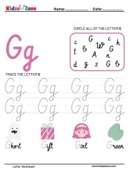 Letter G Tracing And Fun Worksheet KidzeZone