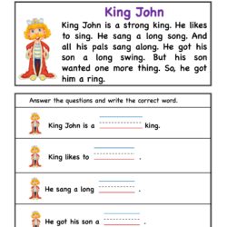 Reading Comprehension Stories with NG word Family