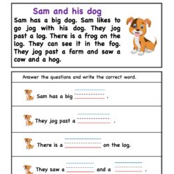 Reading Simple Story Comprehension Word Family OG