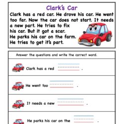 AR word family Reading Comprehension worksheet