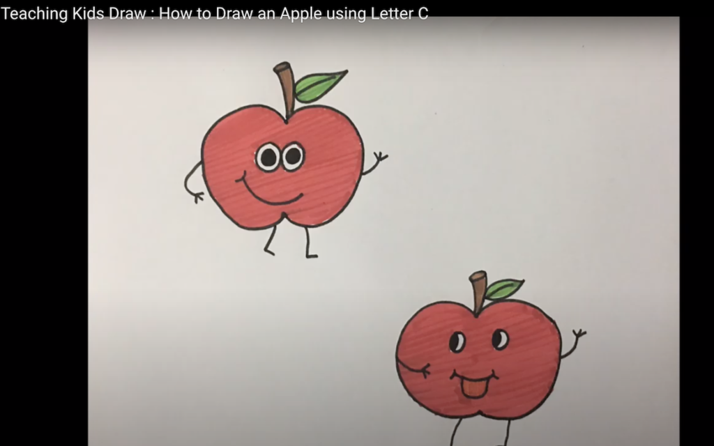 Learn to Draw an Apple with Letter C