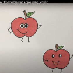 Learn to Draw an Apple with Letter C