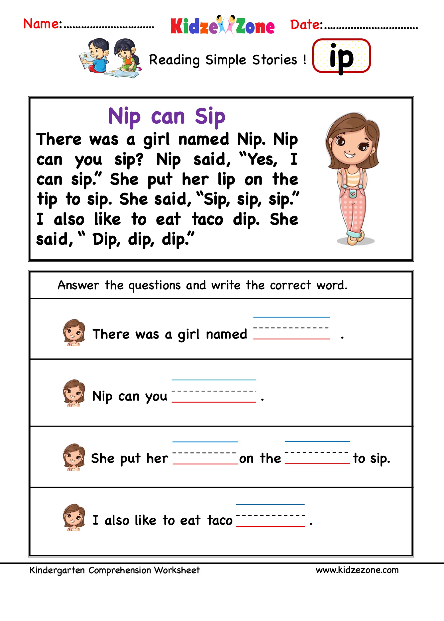 Ip Word Family Worksheets - Worksheets For Kindergarten