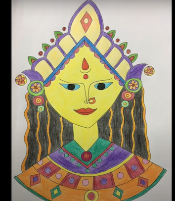 Durga drawing hi-res stock photography and images - Alamy-saigonsouth.com.vn