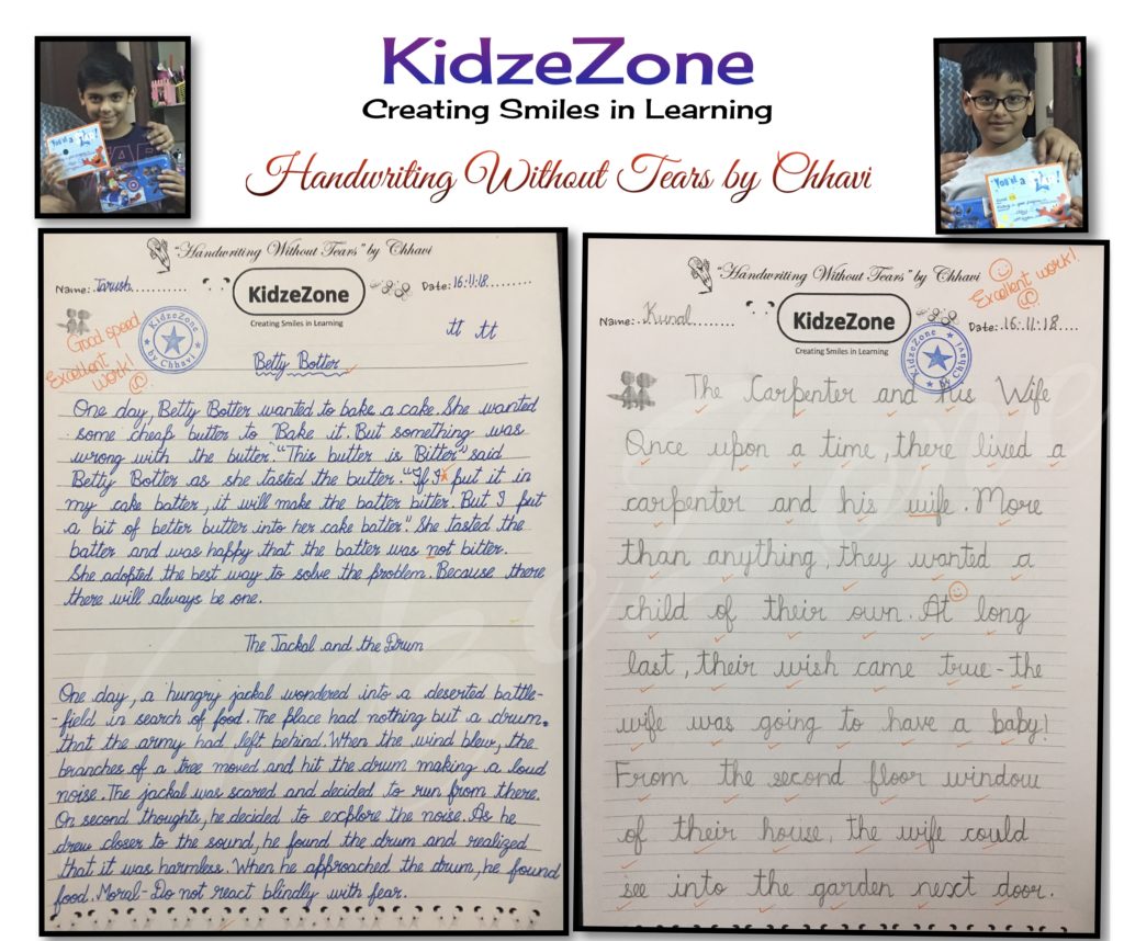 Kidzezone Handwriting improvement class example 5